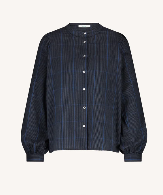 BLOUSE RIKKI BLUE CHECK ~ BY BAR